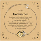 Motivational Godmother Sunflower Bracelet - I can promise to love you for the rest of my life, Birthday, Christmas Holiday Jewelry Gift