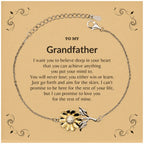 Motivational Grandfather Sunflower Bracelet - I can promise to love you for the rest of my life, Birthday, Christmas Holiday Jewelry Gift