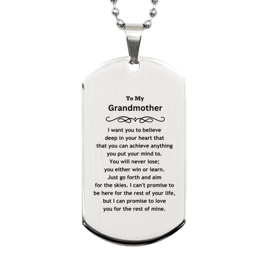 Motivational Grandmother Silver Dog Tag Engraved Necklace, I can promise to love you for the rest of my life, Birthday Christmas Jewelry Gift - Mallard Moon Gift Shop
