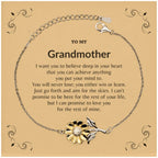 Motivational Grandmother Sunflower Bracelet - I can promise to love you for the rest of my life, Birthday, Christmas Holiday Jewelry Gift