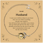Motivational Husband Sunflower Bracelet - I can promise to love you for the rest of my life, Birthday, Christmas Holiday Jewelry Gift