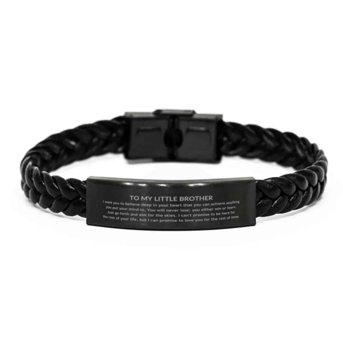 Motivational Little Brother Braided Leather Bracelet, Little Brother I can promise to love you for the rest of mine, Bracelet For Little Brother, Little Brother Birthday Jewelry Gift for Women Men