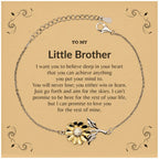Motivational Little Brother Sunflower Bracelet - I can promise to love you for the rest of my life, Birthday, Christmas Holiday Jewelry Gift