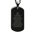 Motivational Mom Black Dog Tag Necklace - I can promise to love you for the rest of mine, Birthday Christmas Jewelry Gift for Women