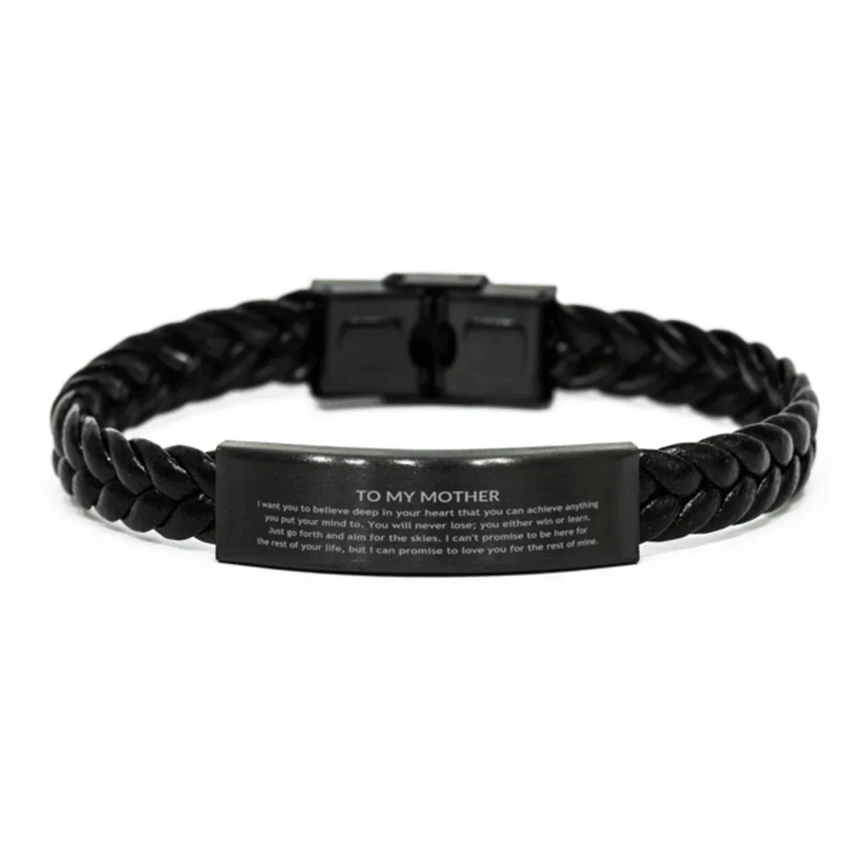 Motivational Mother Braided Leather Bracelet, Mother I can promise to love you for the rest of mine, Bracelet For Mother, Mother Birthday Jewelry Gift for Women Men