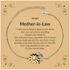 Motivational Mother-In-Law Sunflower Bracelet- I can promise to love you for the rest of my life, Birthday, Christmas Holiday Jewelry Gift