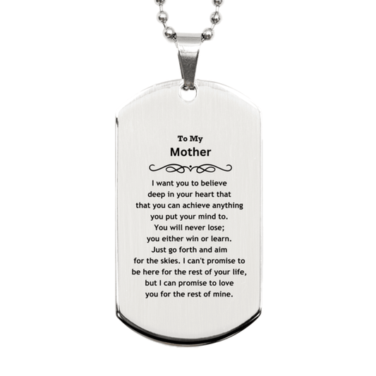 Motivational Mother Silver Dog Tag Engraved Necklace, I can promise to love you for the rest of my life, Birthday Christmas Jewelry Gift - Mallard Moon Gift Shop