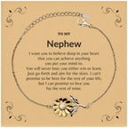 Motivational Nephew Sunflower Bracelet- I can promise to love you for the rest of my life, Birthday, Christmas Holiday Jewelry Gift