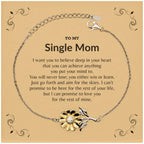 Motivational Single Mom Sunflower Bracelet- I can promise to love you for the rest of my life, Birthday, Christmas Holiday Jewelry Gift
