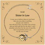 Motivational Sister-In-Law Sunflower Bracelet- I can promise to love you for the rest of my life, Birthday, Christmas Holiday Jewelry Gift