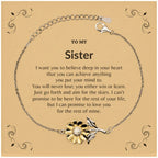 Motivational Sister Sunflower Bracelet- I can promise to love you for the rest of my life, Birthday, Christmas Holiday Jewelry Gift