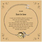 Motivational Son-In-Law Sunflower Bracelet - I can promise to love you for the rest of my life, Birthday, Christmas Holiday Jewelry Gift