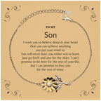 Motivational Son Sunflower Bracelet- I can promise to love you for the rest of my life, Birthday, Christmas Holiday Jewelry Gift