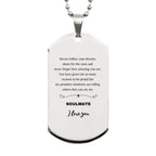 Motivational Soulmate Engraved Silver Dog Tag Necklace - Always follow your dreams, never forget how amazing you are- Birthday, Christmas Holiday Gifts