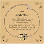 Motivational Stepbrother Sunflower Bracelet - I can promise to love you for the rest of my life, Birthday, Christmas Holiday Jewelry Gift