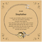 Motivational Stepfather Sunflower Bracelet - I can promise to love you for the rest of my life, Birthday, Christmas Holiday Jewelry Gift