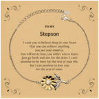 Motivational Stepson Sunflower Bracelet - I can promise to love you for the rest of my life, Birthday, Christmas Holiday Jewelry Gift
