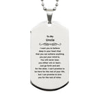 Motivational Uncle Silver Dog Tag Engraved Necklace, I can promise to love you for the rest of my life, Birthday Christmas Jewelry Gift