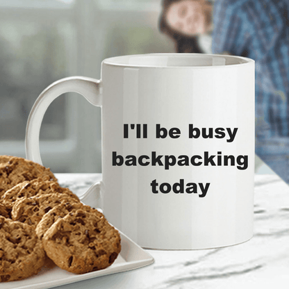 Funny Backpacking Ceramic Coffee Mug - Mallard Moon Gift Shop
