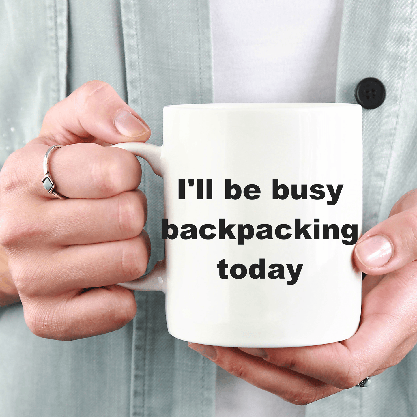 Funny Backpacking Ceramic Coffee Mug - Mallard Moon Gift Shop