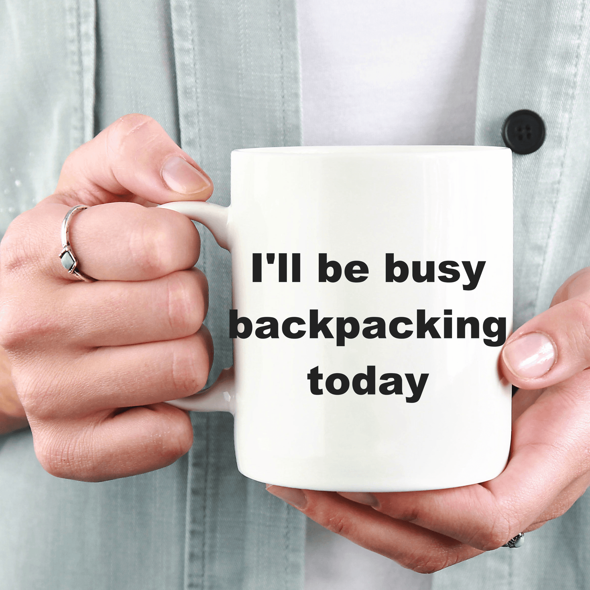 Funny Backpacking Ceramic Coffee Mug - Mallard Moon Gift Shop