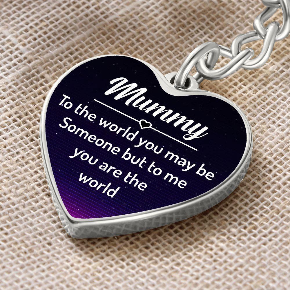 Mummy You Are My World Engraved Heart Keychain – Sentimental Stainless Steel Gift for Mum, Mother’s Day, Birthday & Appreciation