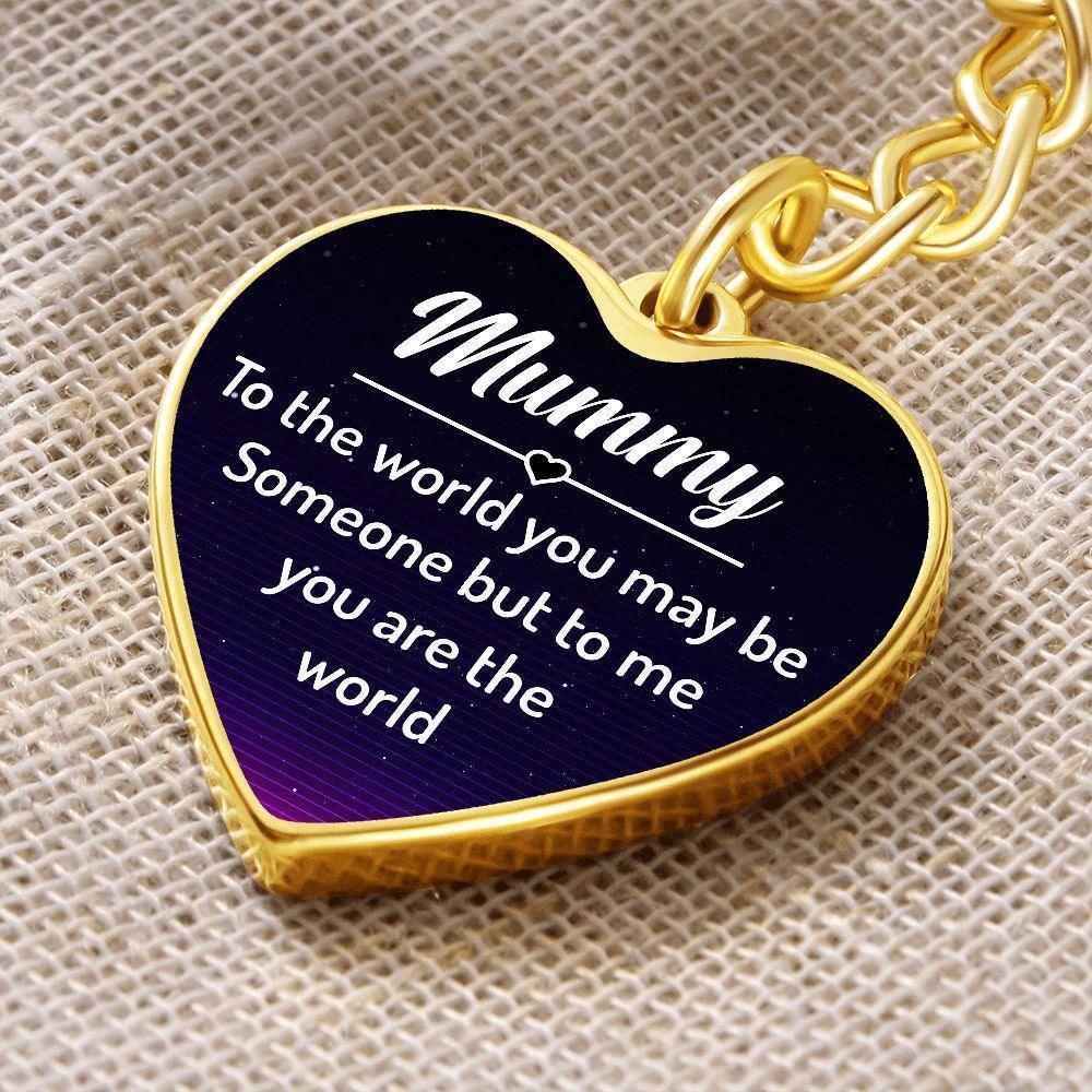 Mummy You Are My World Engraved Heart Keychain – Sentimental Stainless Steel Gift for Mum, Mother’s Day, Birthday & Appreciation