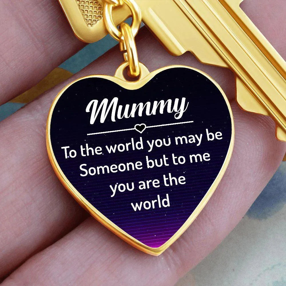 Mummy You Are My World Engraved Heart Keychain – Sentimental Stainless Steel Gift for Mum, Mother’s Day, Birthday & Appreciation