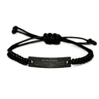 Nana Black Rope Bracelet Gifts, To My Nana You are braver than you believe, stronger than you seem, Inspirational Gifts For Nana Engraved, Birthday, Christmas Gifts For Nana Men Women