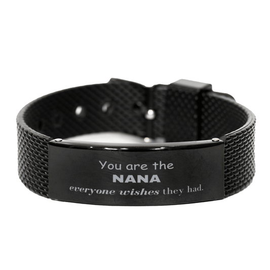Nana Black Shark Mesh Bracelet, Everyone wishes they had, Inspirational Bracelet For Nana, Nana Gifts, Birthday Christmas Unique Gifts For Nana - Mallard Moon Gift Shop