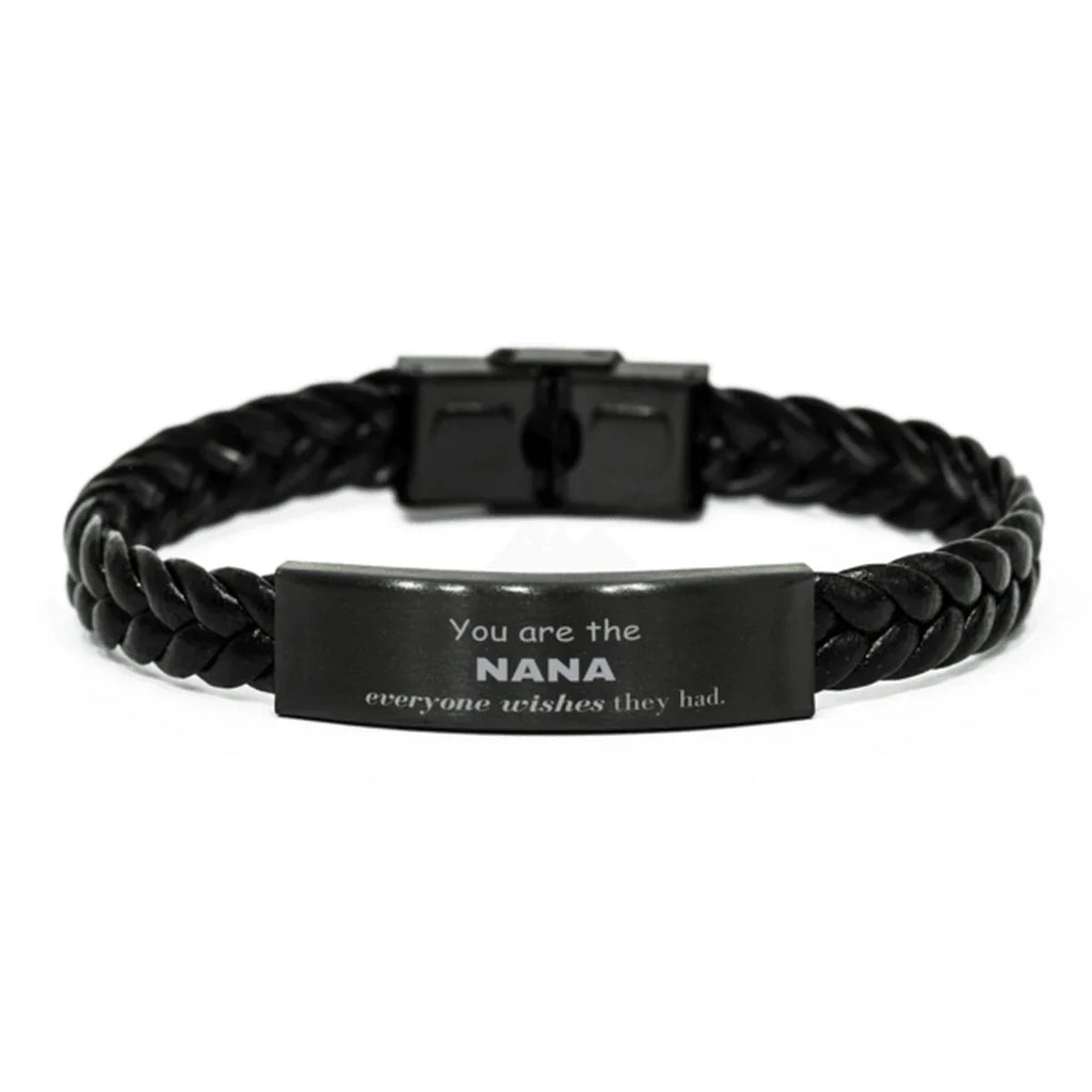 Nana Braided Leather Bracelet, Everyone wishes they had, Inspirational Bracelet For Nana, Nana Gifts, Birthday Christmas Unique Gifts For Nana