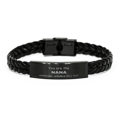 Nana Braided Leather Bracelet, Everyone wishes they had, Inspirational Bracelet For Nana, Nana Gifts, Birthday Christmas Unique Gifts For Nana - Mallard Moon Gift Shop