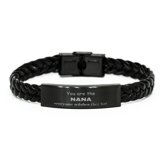 Nana Braided Leather Bracelet, Everyone wishes they had, Inspirational Bracelet For Nana, Nana Gifts, Birthday Christmas Unique Gifts For Nana - Mallard Moon Gift Shop