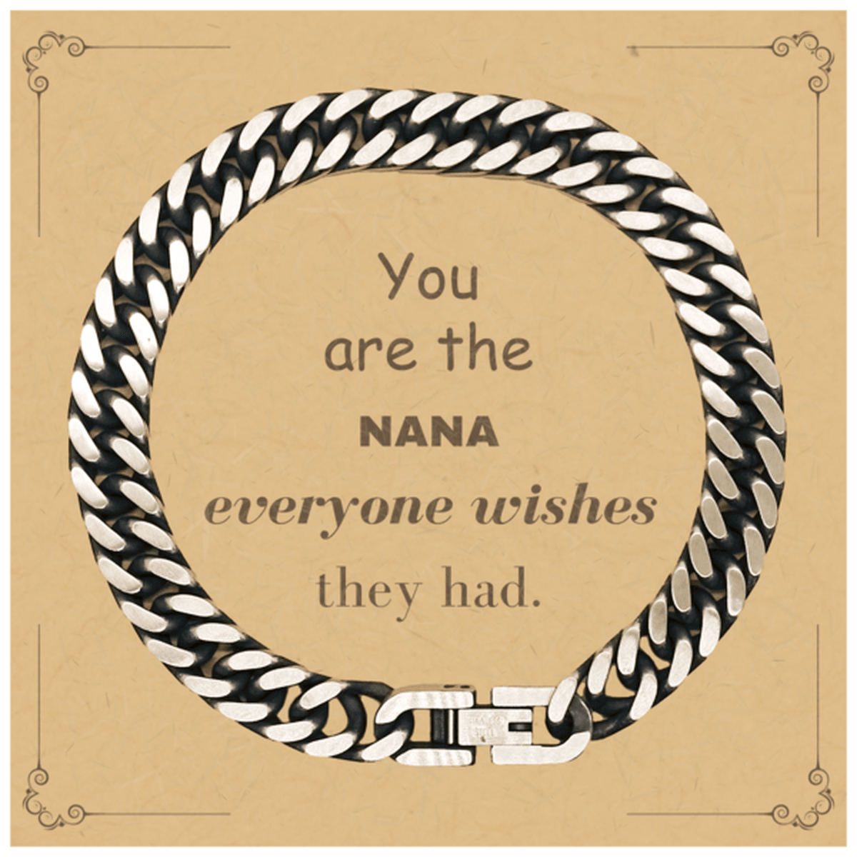 Nana Cuban Link Chain Bracelet, Everyone wishes they had, Inspirational Bracelet For Nana, Nana Gifts, Birthday Christmas Unique Gifts For Nana - Mallard Moon Gift Shop