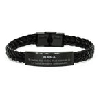 Nana Long Distance Relationship Gifts, No matter the miles that separate us, Cute Love Braided Leather Bracelet For Nana, Birthday Christmas Unique Gifts For Nana