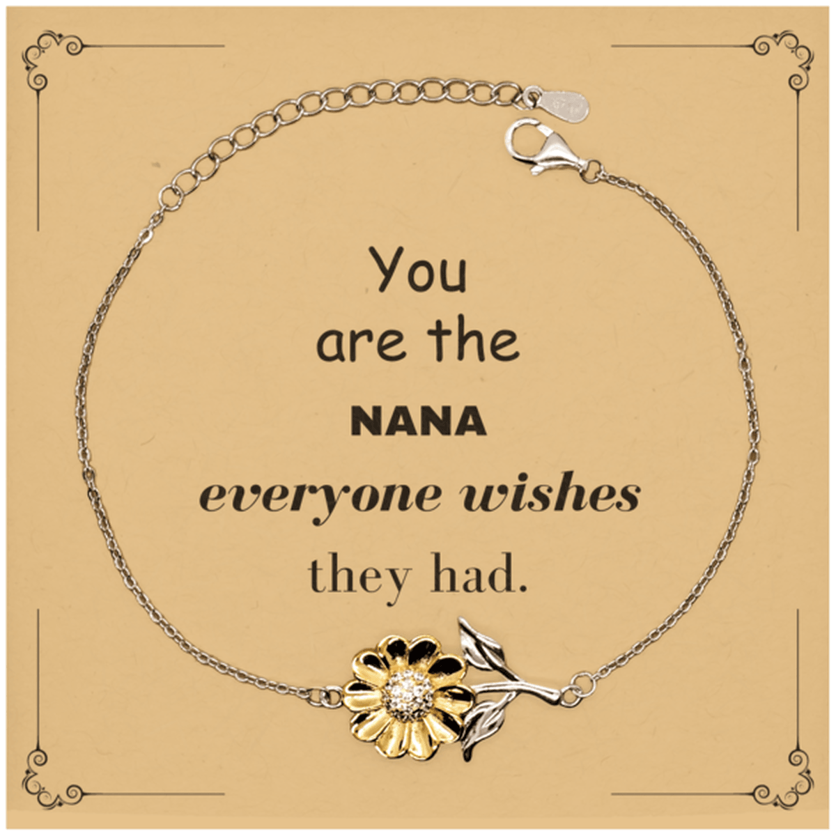 Nana Sunflower Bracelet, Everyone wishes they had, Inspirational Bracelet For Nana, Nana Gifts, Birthday Christmas Unique Gifts For Nana - Mallard Moon Gift Shop
