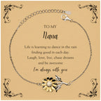 Nana Sunflower Bracelet - Life is Learning to Dance in the Rain Birthday, Christmas Holiday Gifts