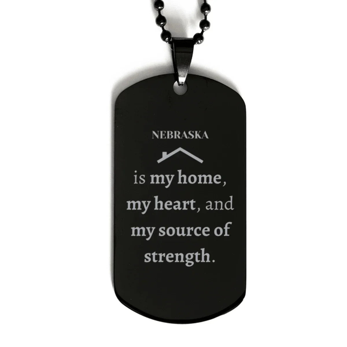Nebraska is my home Gifts, Lovely Nebraska Birthday Christmas Black Dog Tag For People from Nebraska, Men, Women, Friends