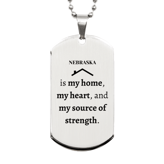 Nebraska is my home Gifts, Lovely Nebraska Birthday Christmas Silver Dog Tag For People from Nebraska, Men, Women, Friends - Mallard Moon Gift Shop