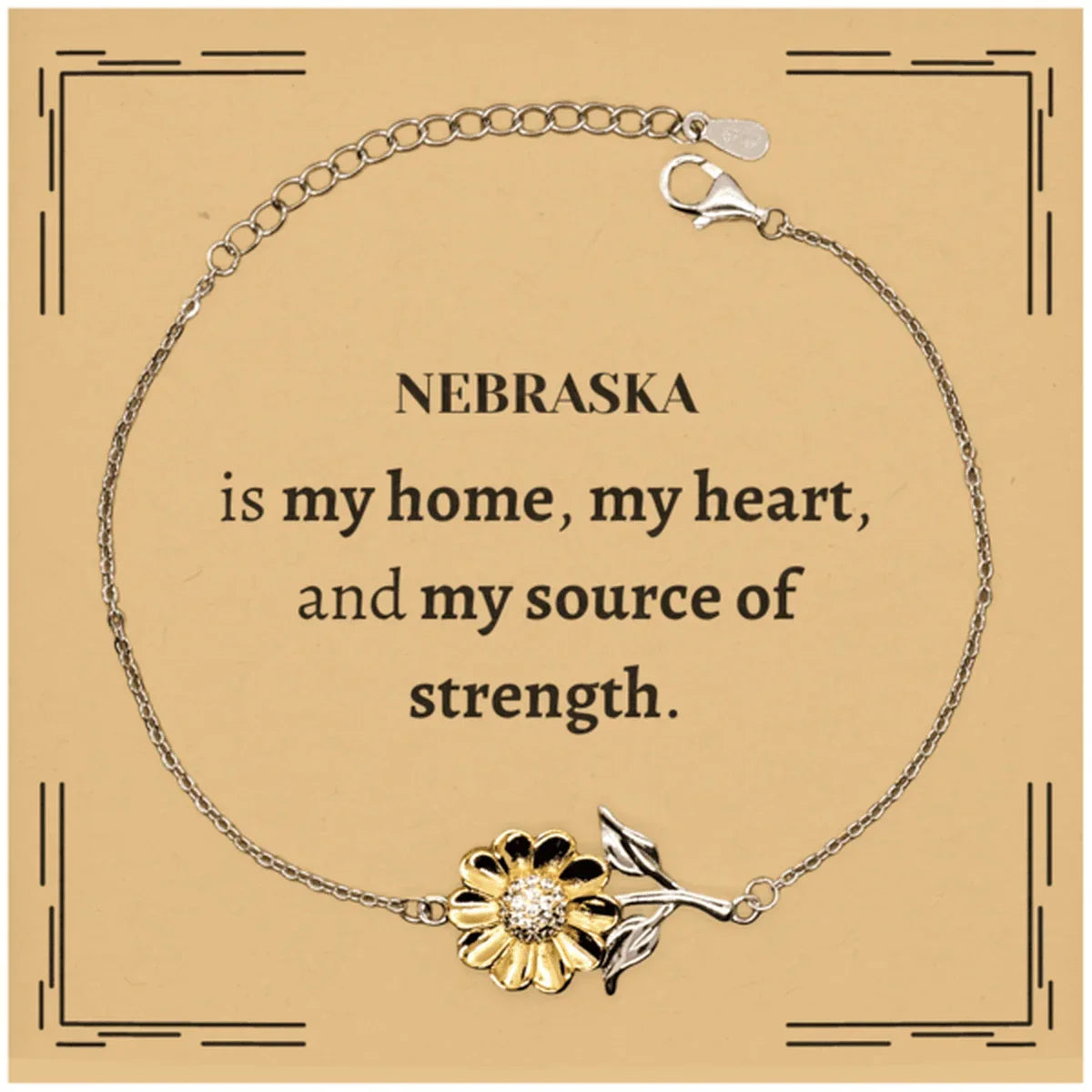 Nebraska is my home Gifts, Lovely Nebraska Birthday Christmas Sunflower Bracelet For People from Nebraska, Men, Women, Friends