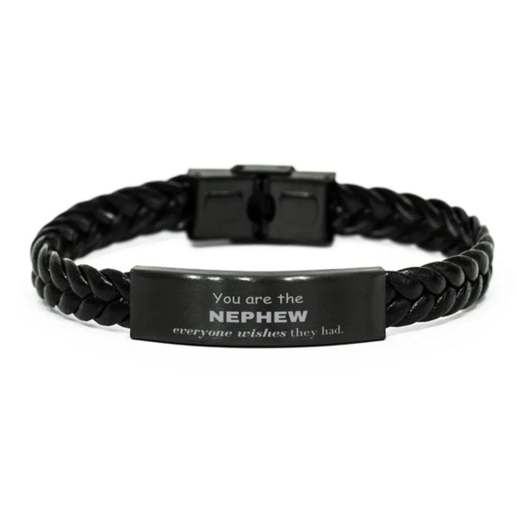 Nephew Braided Leather Bracelet, Everyone wishes they had, Inspirational Bracelet For Nephew, Nephew Gifts, Birthday Christmas Unique Gifts For Nephew