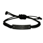 Nephew Black Rope Bracelet Life is Learning to Dance in the Rain - Birthday, Christmas Holiday Gifts