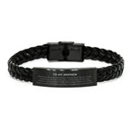 Nephew Inspirational Braided Leather Bracelet Birthday Christmas Gifts - Behind you, all your memories, before you, all your dreams, around you, all who love you, within you, all you need
