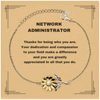 Network Administrator Sunflower Bracelet - Thanks for being who you are - Birthday Christmas Jewelry Gifts Coworkers Colleague Boss