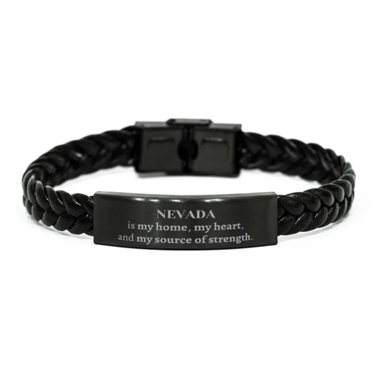 Nevada is my home Gifts, Lovely Nevada Birthday Christmas Braided Leather Bracelet For People from Nevada, Men, Women, Friends