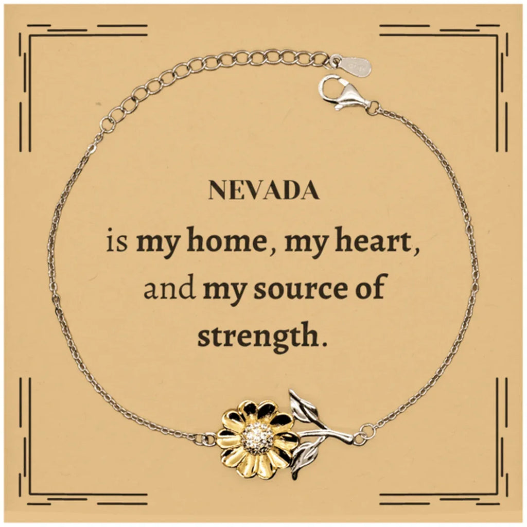 Nevada is my home Gifts, Lovely Nevada Birthday Christmas Sunflower Bracelet For People from Nevada, Men, Women, Friends