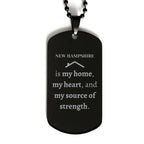 New Hampshire is my home Gifts, Lovely New Hampshire Birthday Christmas Black Dog Tag For People from New Hampshire, Men, Women, Friends