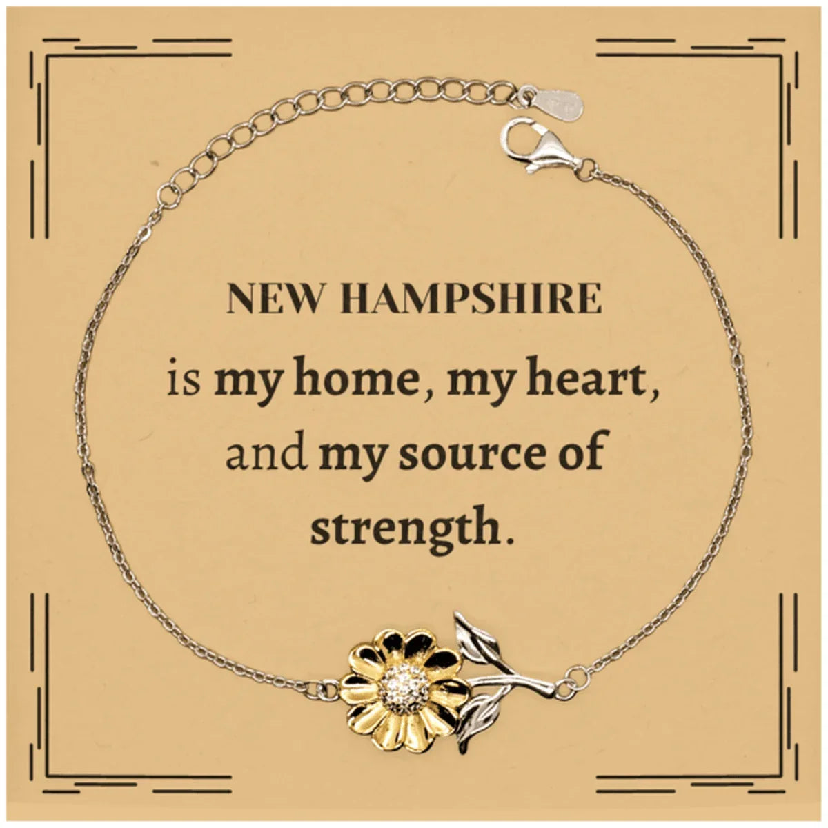 New Hampshire is my home Gifts, Lovely New Hampshire Birthday Christmas Sunflower Bracelet For People from New Hampshire, Men, Women, Friends