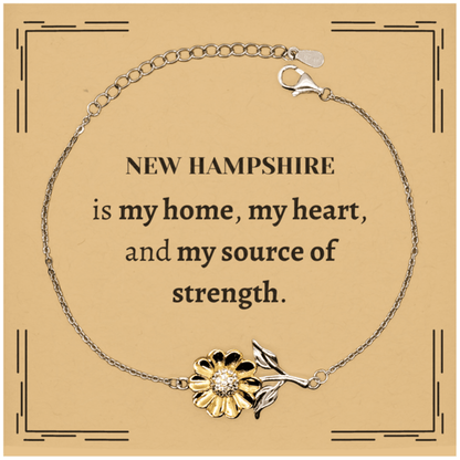 New Hampshire is my home Gifts, Lovely New Hampshire Birthday Christmas Sunflower Bracelet For People from New Hampshire, Men, Women, Friends - Mallard Moon Gift Shop