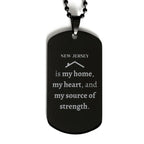 New Jersey is my home Gifts, Lovely New Jersey Birthday Christmas Black Dog Tag For People from New Jersey, Men, Women, Friends